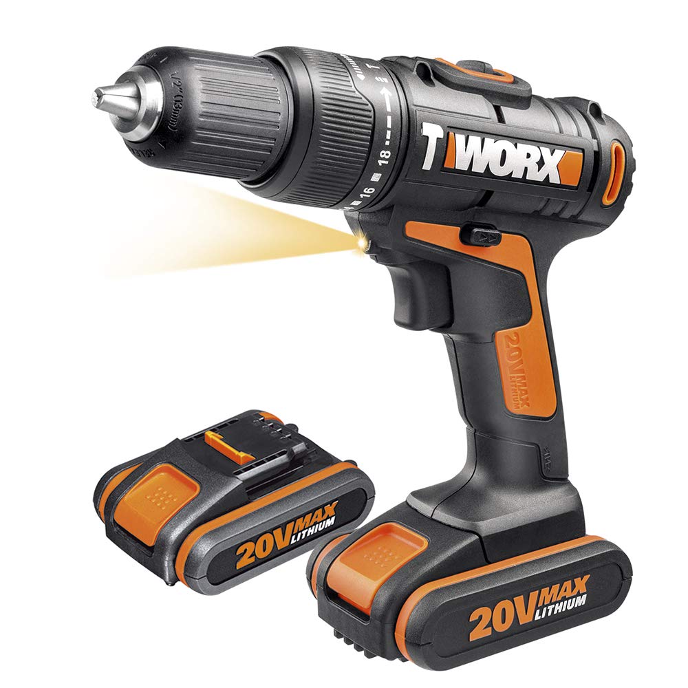 Worx WX371.5 trapano percussione 20V 2 batterie 55 pezzi