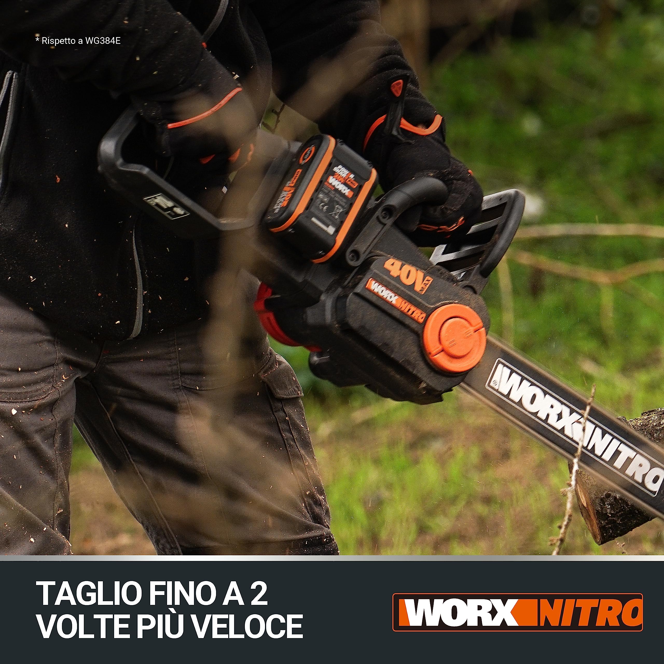 WORX WG385E.9 Motosega a Batteria 40V Solo Corpo Macchina