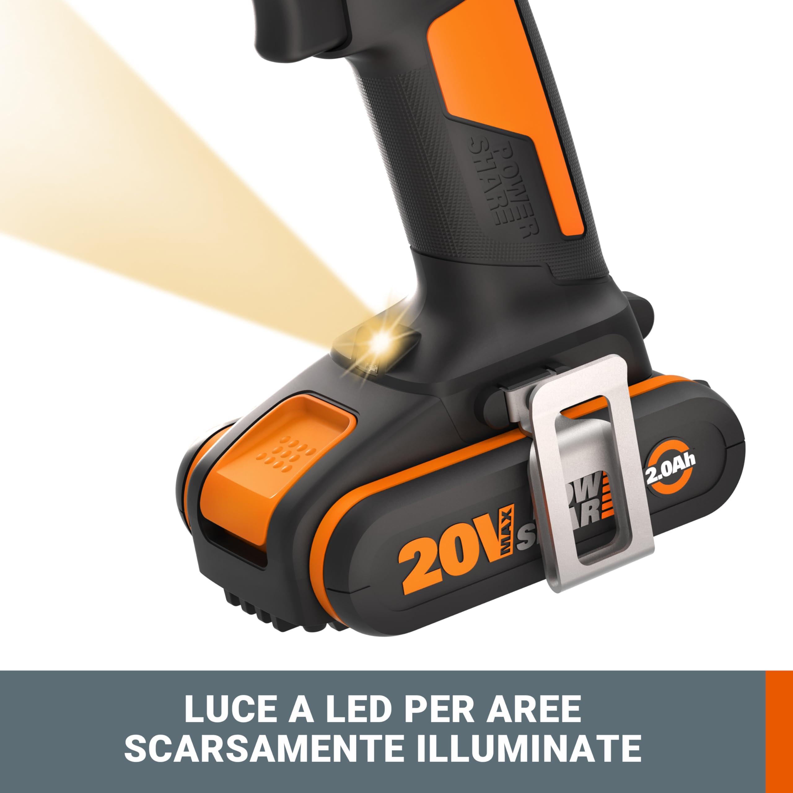 Worx WX370.9 Trapano Percussione 20V 50Nm Corpo