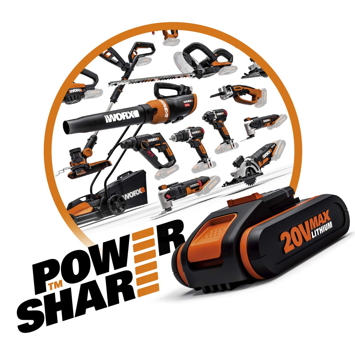 WORX WX508.9 sega a sciabola 20V solo corpo legno pietra