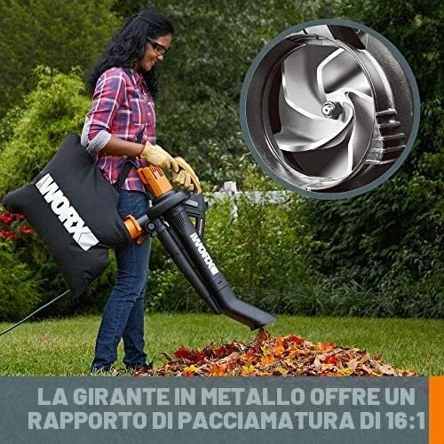 Worx WG505 TriVac Soffiatore Aspiratore 210 km/h