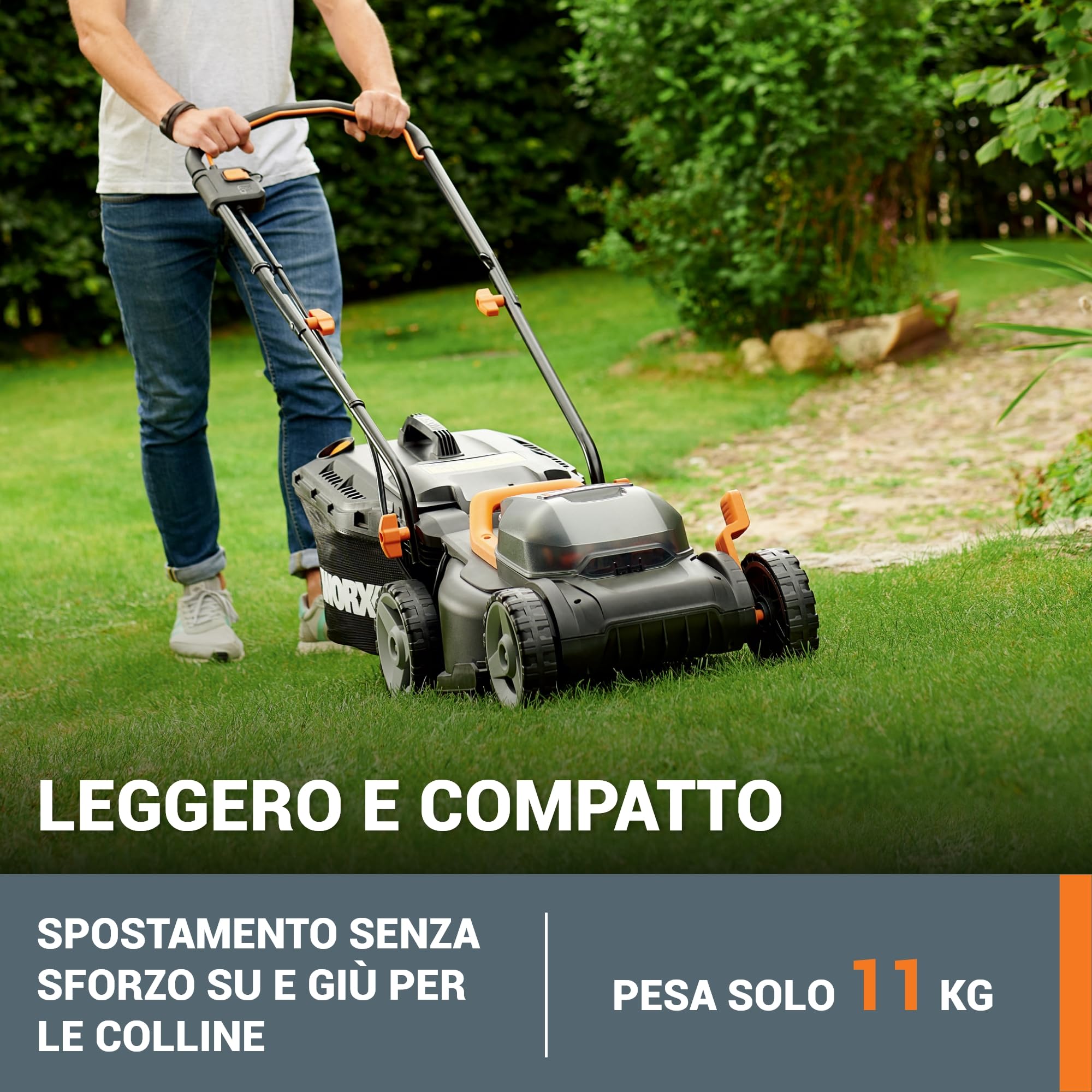 Worx WG779E Tosaerba 40V Taglio 34cm 2x2,5Ah 280mq