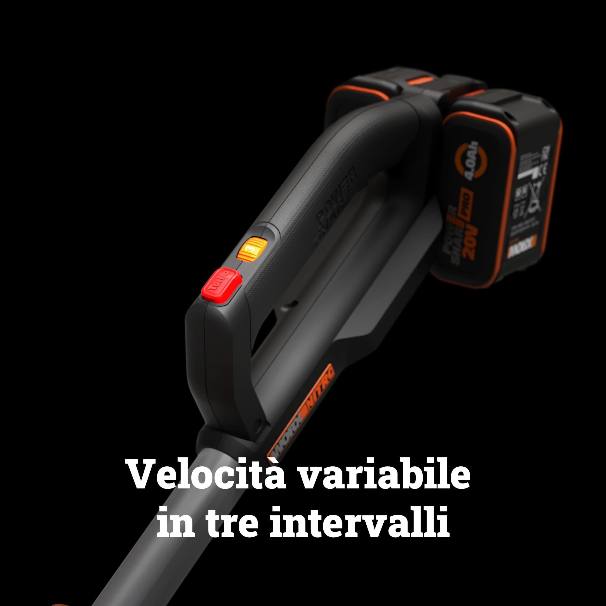 Worx Nitro WG585E Soffiatore Batteria 40V 2x4Ah Turbo