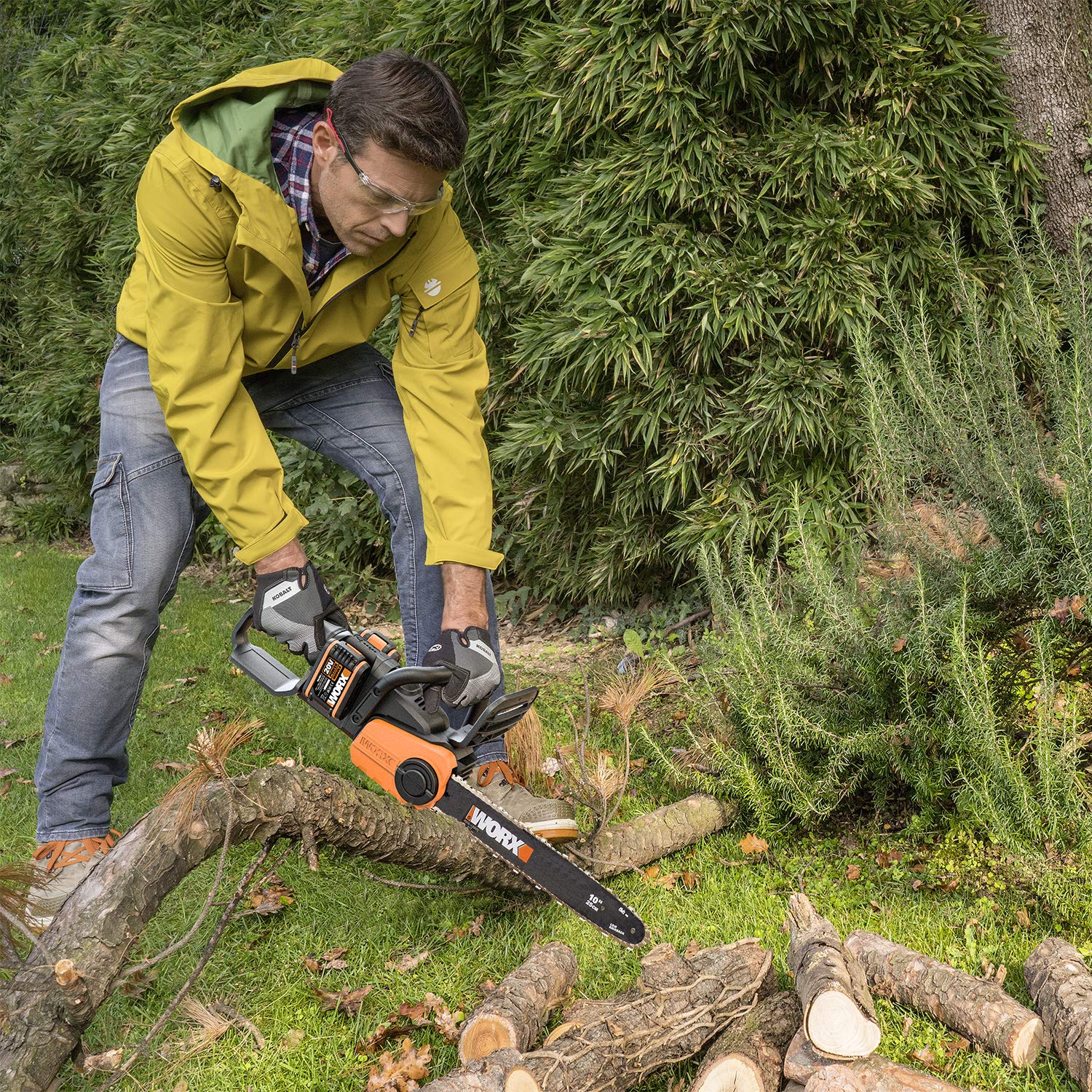 Worx WG384E Motosega a Batteria 40V 2 Batterie 35cm Brushless