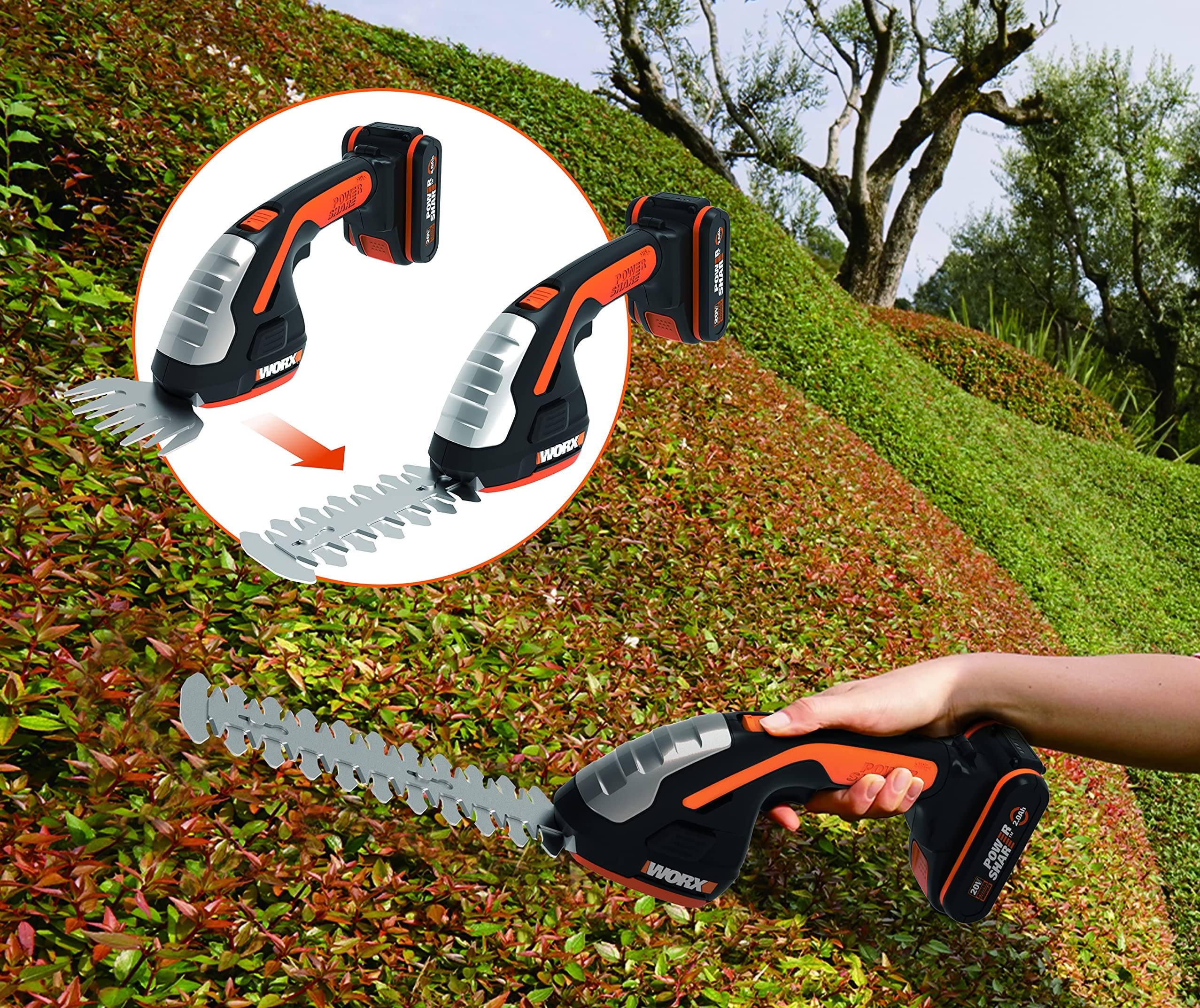 Worx WG801E.9 cesoie erba arbusti 20V solo corpo