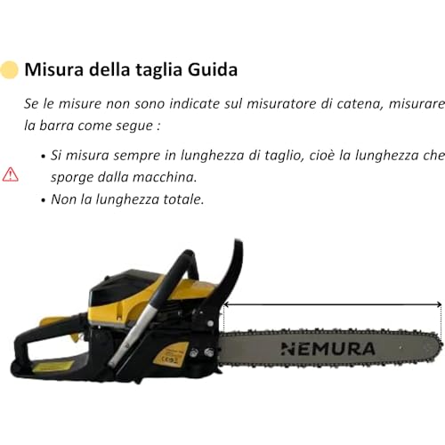 Nemura Catena Motosega 84 Maglie 60 cm 3 Pz Acciaio
