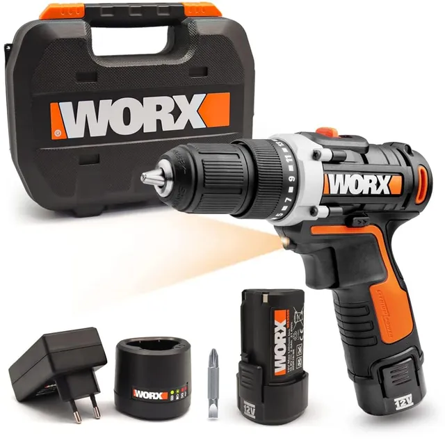 Worx WX128.3 trapano avvitatore 12V con 2 batterie
