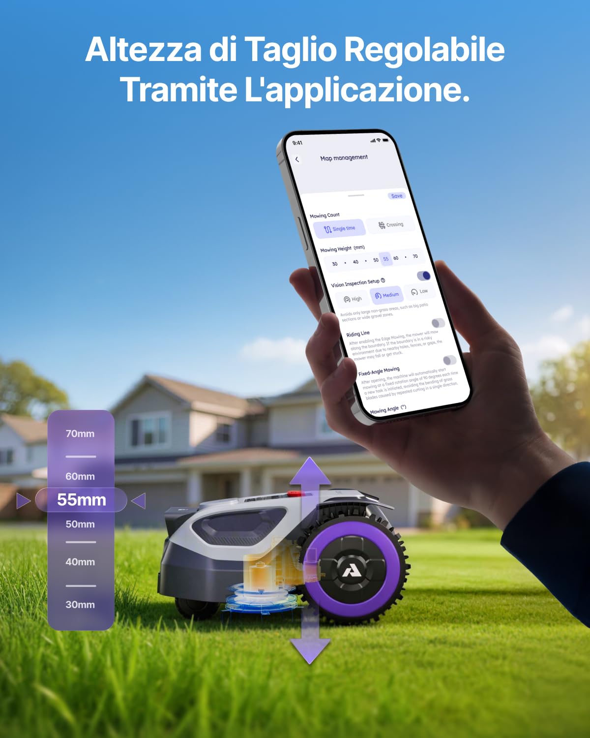 Anthbot M9 robot tagliaerba wireless 1000mq con garage
