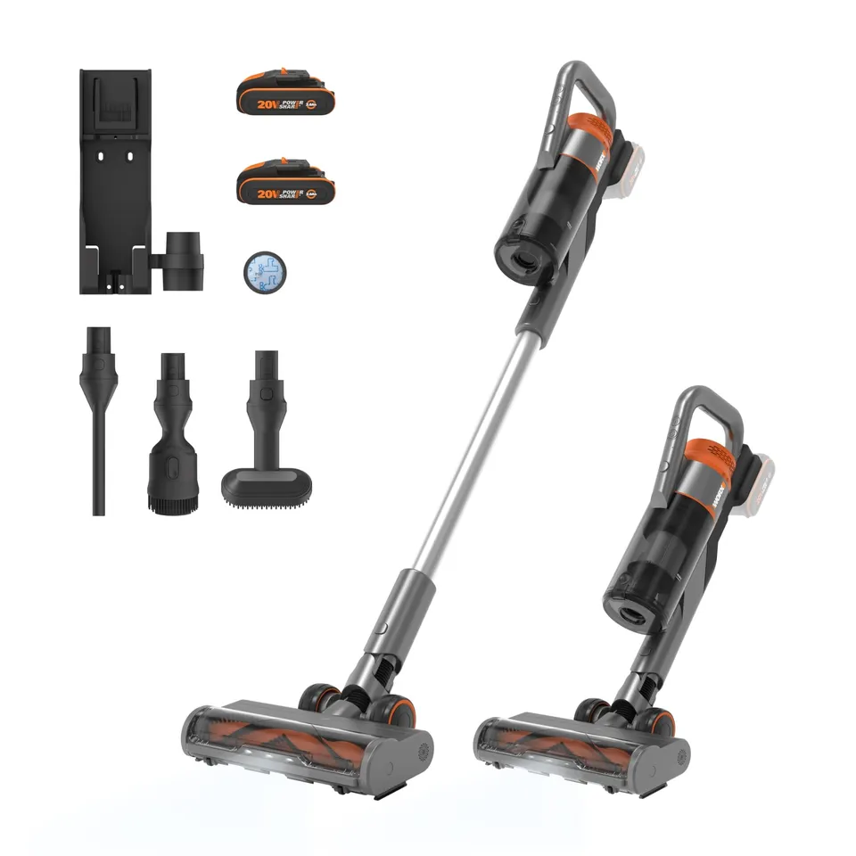 Worx WX038 aspirapolvere senza fili 20V 25kPa con 2 batterie