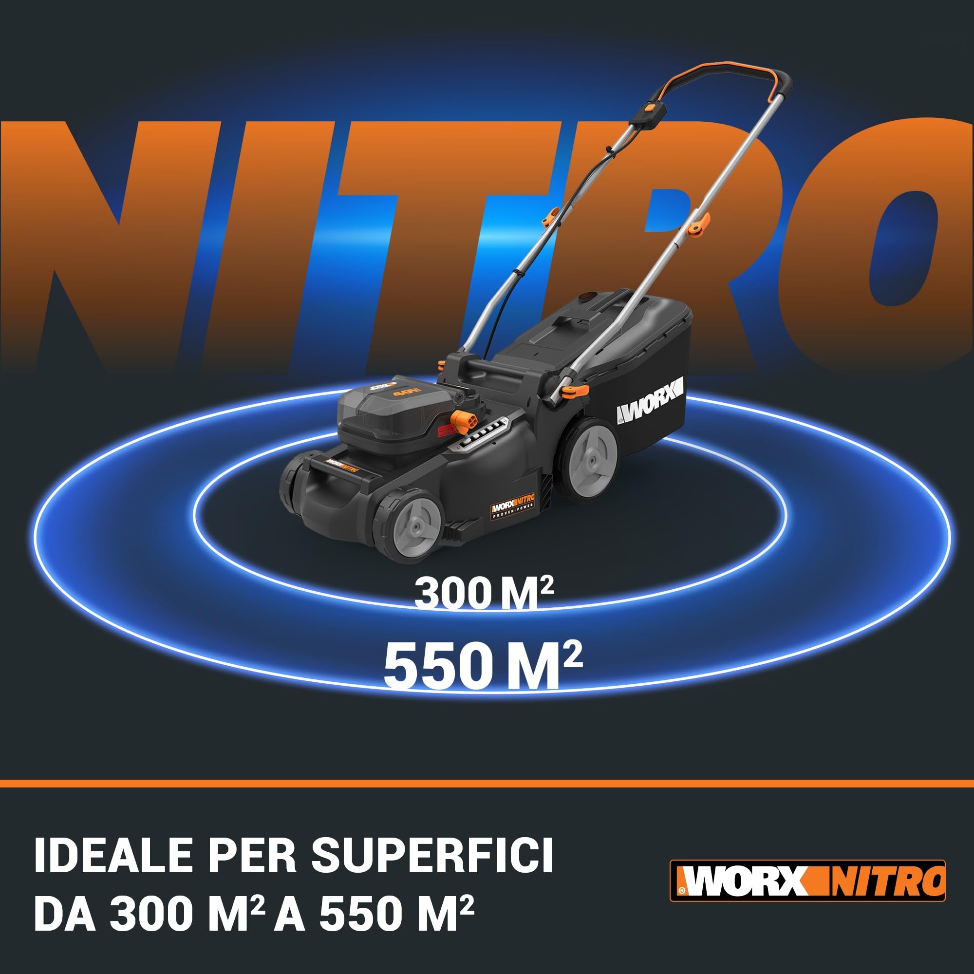 Worx WG737E tosaerba a batteria 40V 37cm taglio