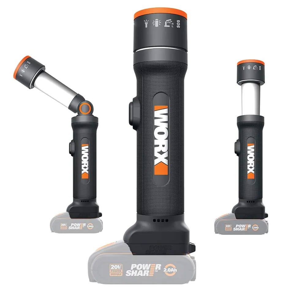 Worx WX027.9 lampada LED 4-in-1 20V solo corpo 80 m