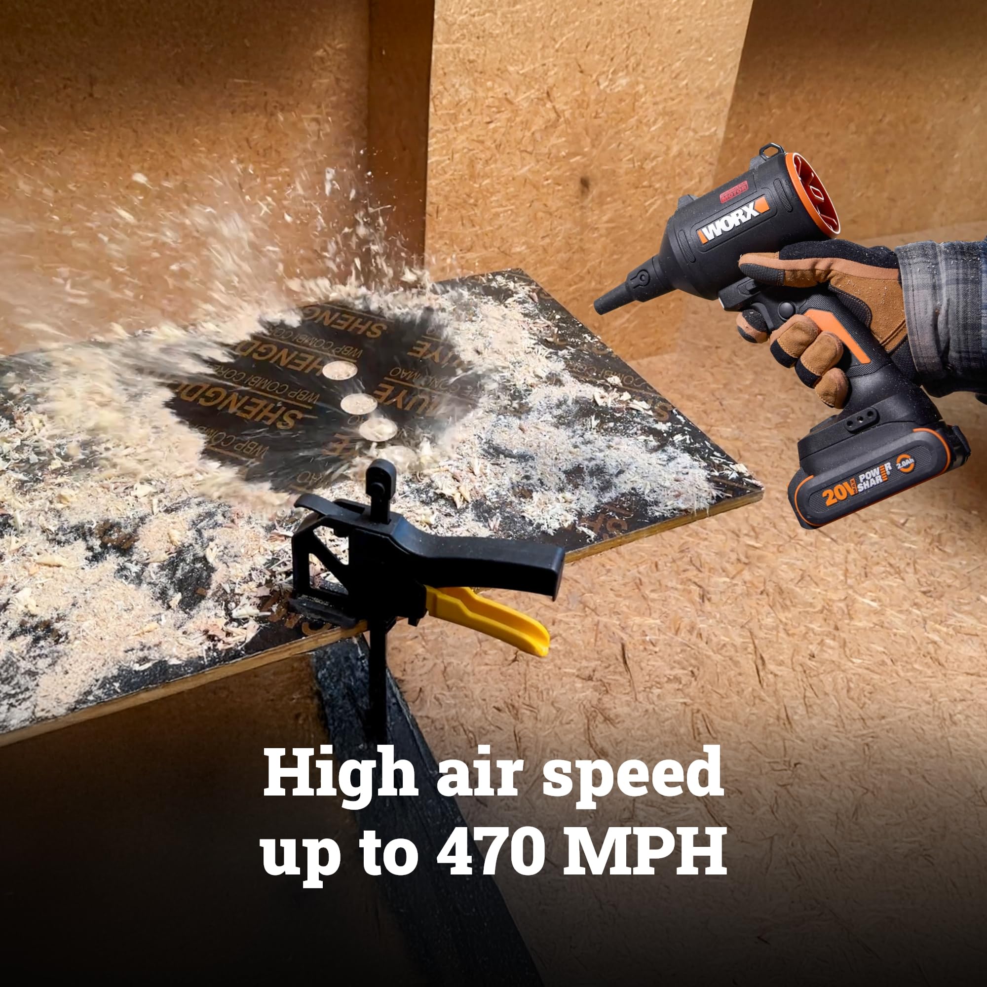 Worx PowerShare minisoffiatore 20V 470MPH solo corpo