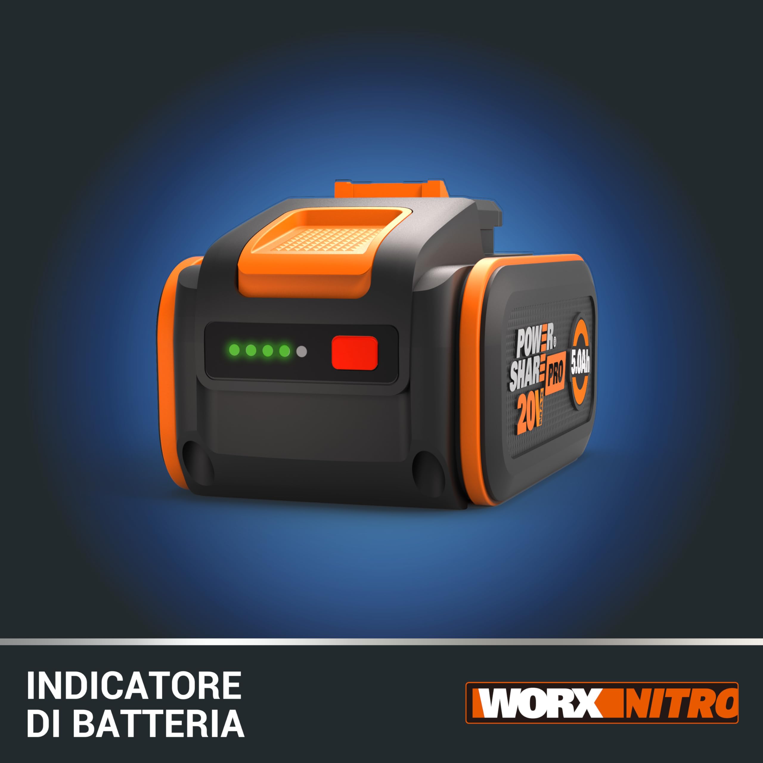 Worx PowerShare Pro WA3645 Batteria 20V 5,0Ah lunga durata