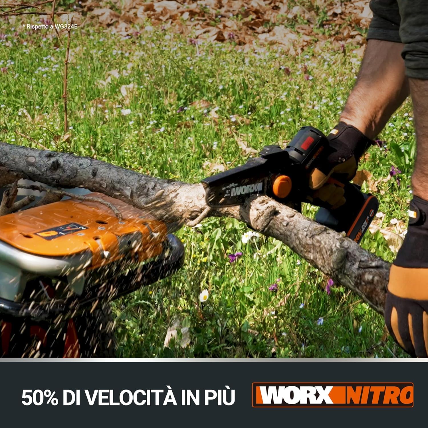 Worx WG324E.1 mini motosega batteria 18V potatura leggera