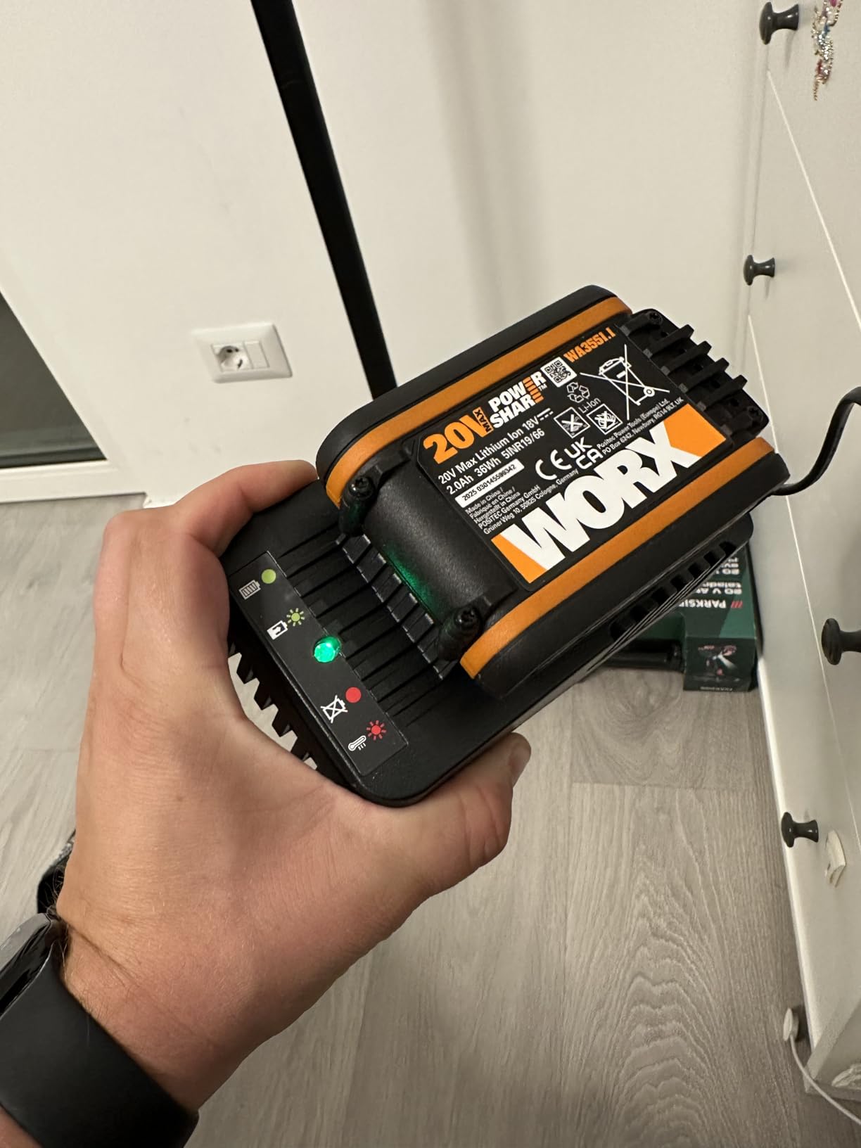 Worx WA3601 Kit Batteria 20V 2.0Ah + Caricabatterie