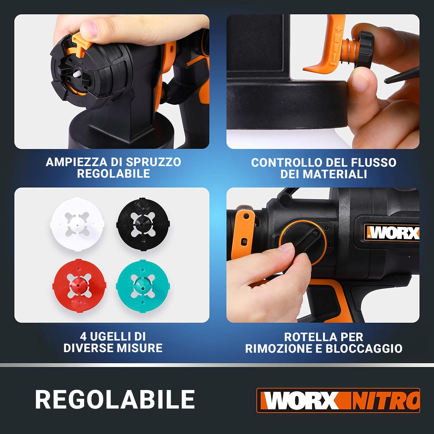 Worx WX020.9 Nitro verniciatore batteria 20V solo corpo