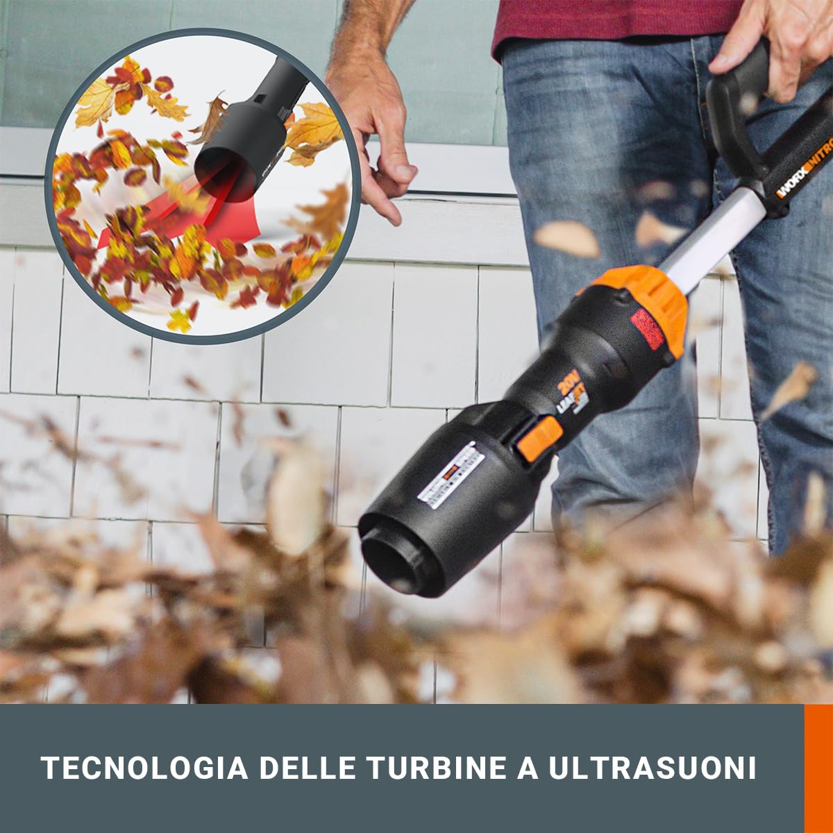 Worx WG543E Soffiatore 20V LeafJet con Batteria 4Ah