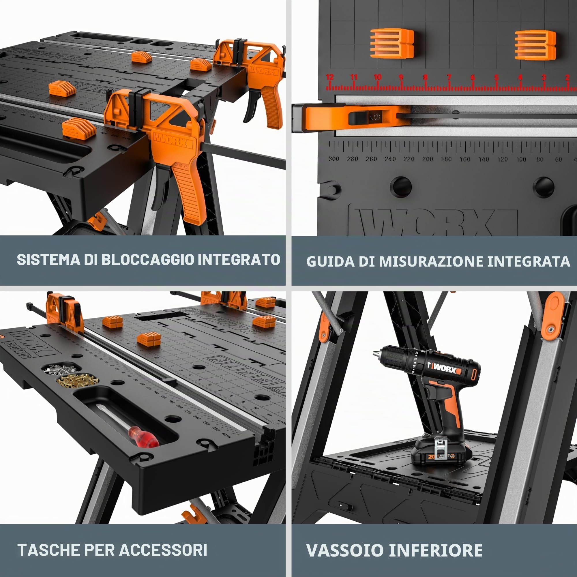 Worx Pegasus WX051 Tavolo Lavoro Pieghevole 136 kg