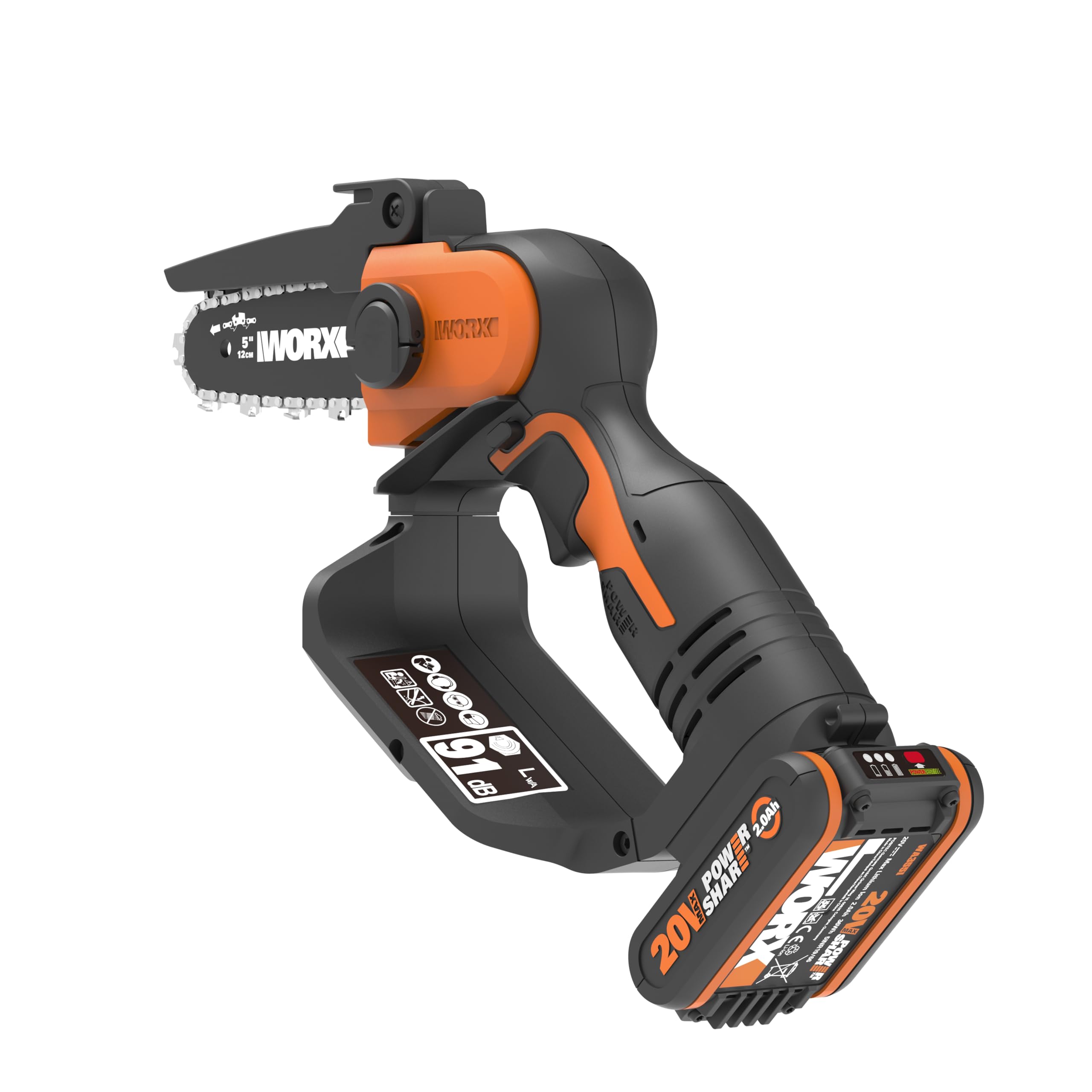 Worx WG324E potatore batteria 20V kit lama 12 cm