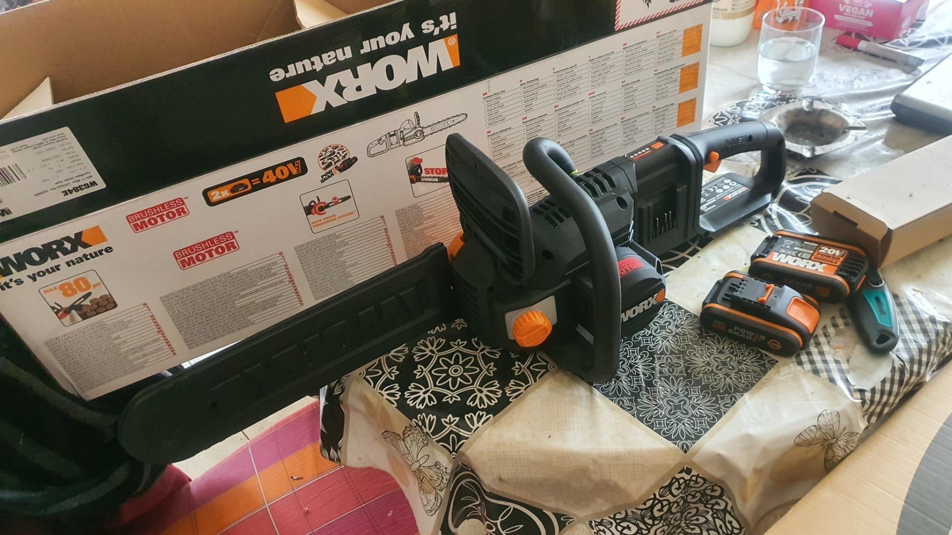 Worx WG384E Motosega a Batteria 40V 2 Batterie 35cm Brushless
