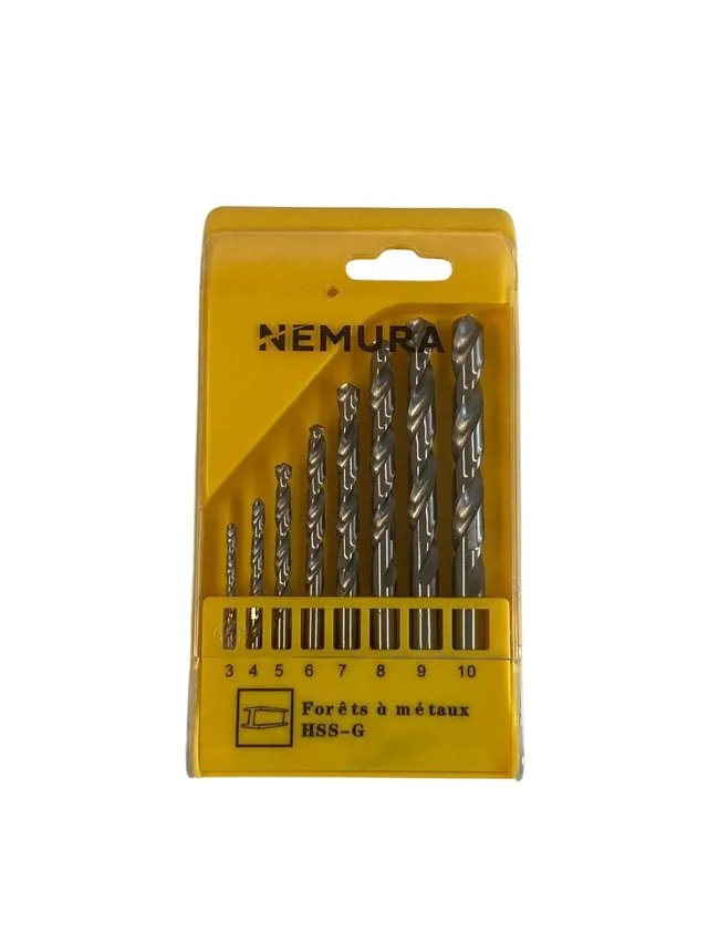 Nemura HSS-G set 8 punte metalli 3-10 mm con scatola