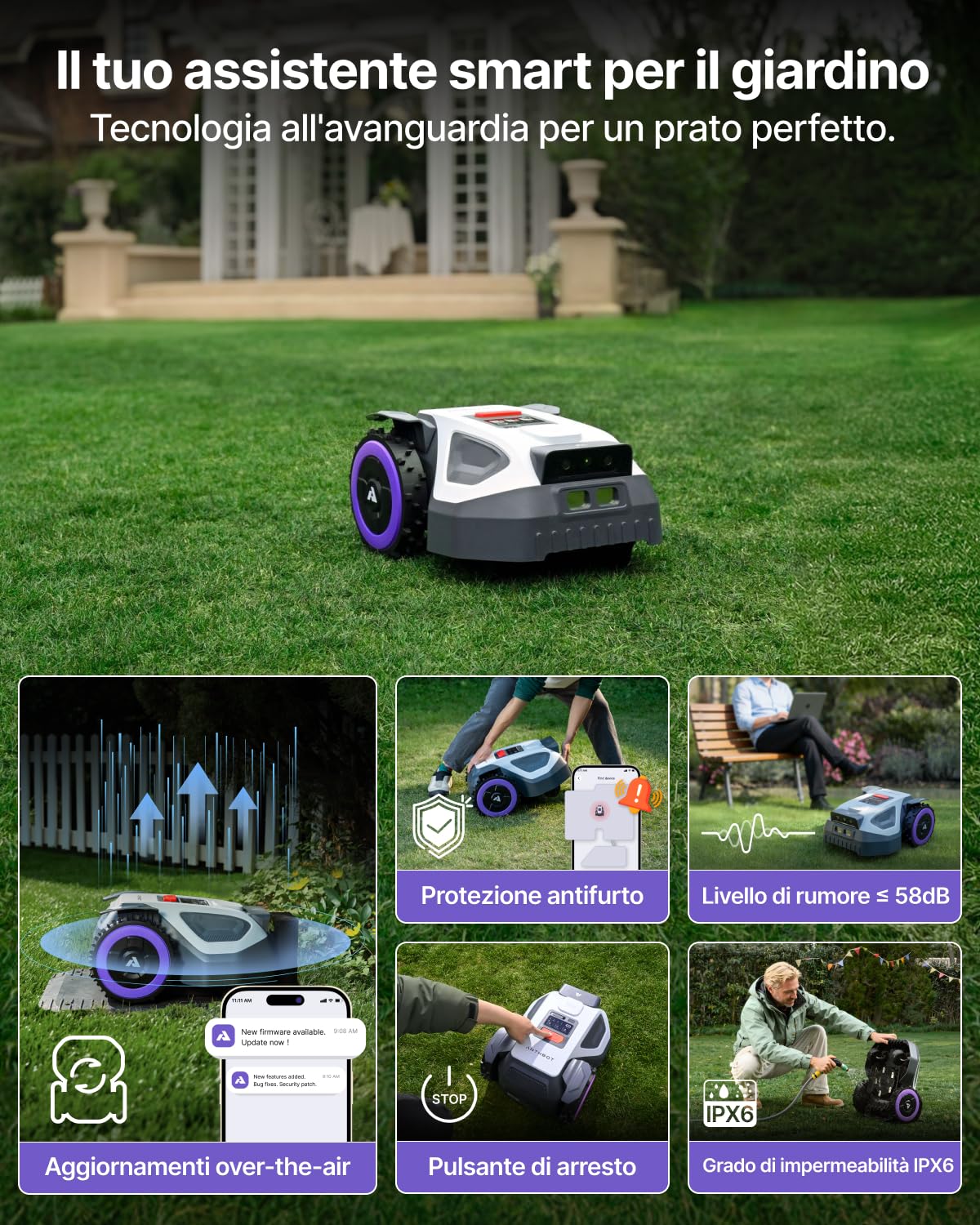 Anthbot M9 robot tagliaerba wireless 1000mq con garage