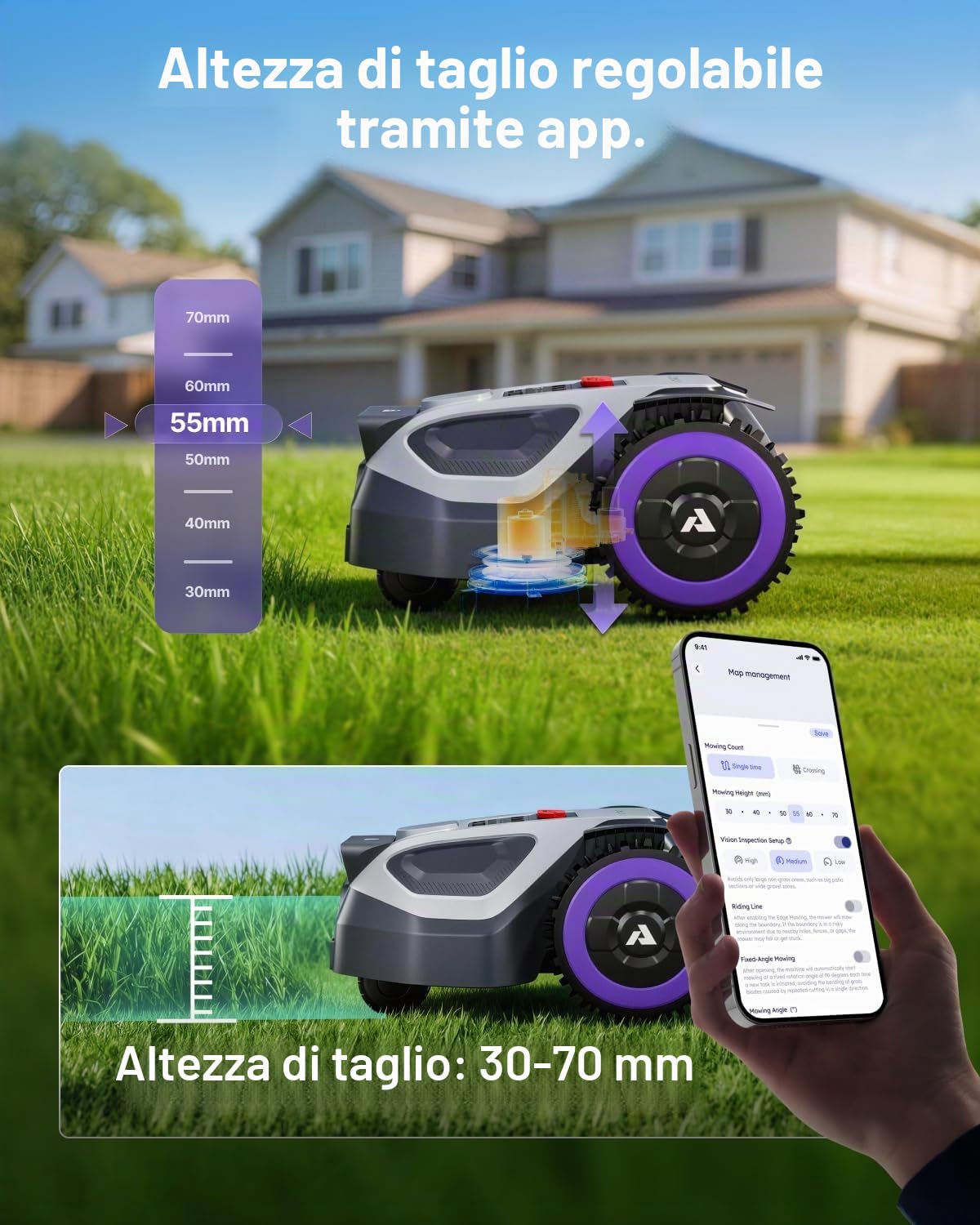 Anthbot M9 robot tosaerba senza fili 1000 m² con garage NetRTK