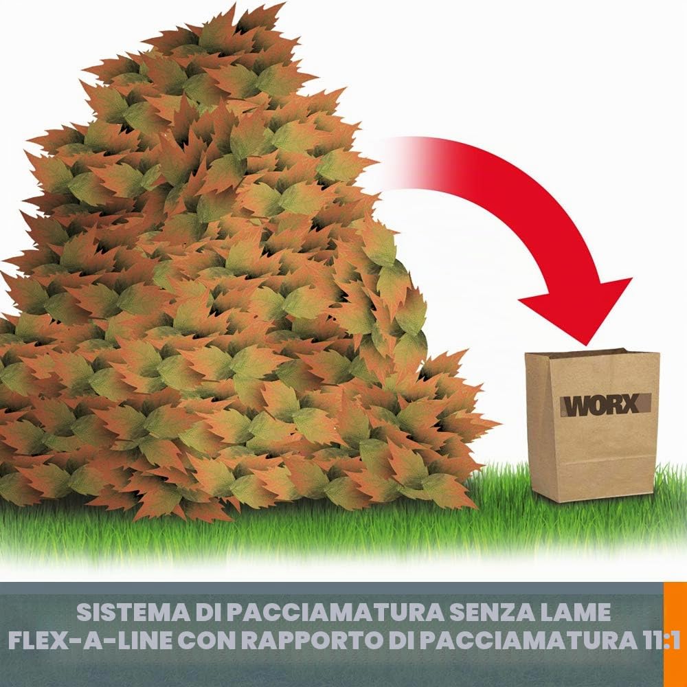 Worx WG430 triturafoglie elettrico 13A 53 l/min 11:1