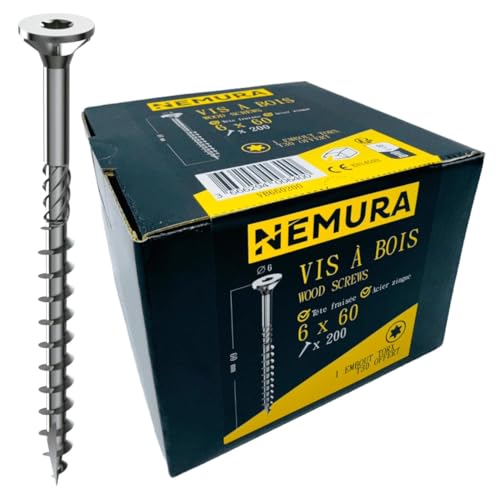 Nemura Viti per Legno 6x60mm 200pz Torx Zincate