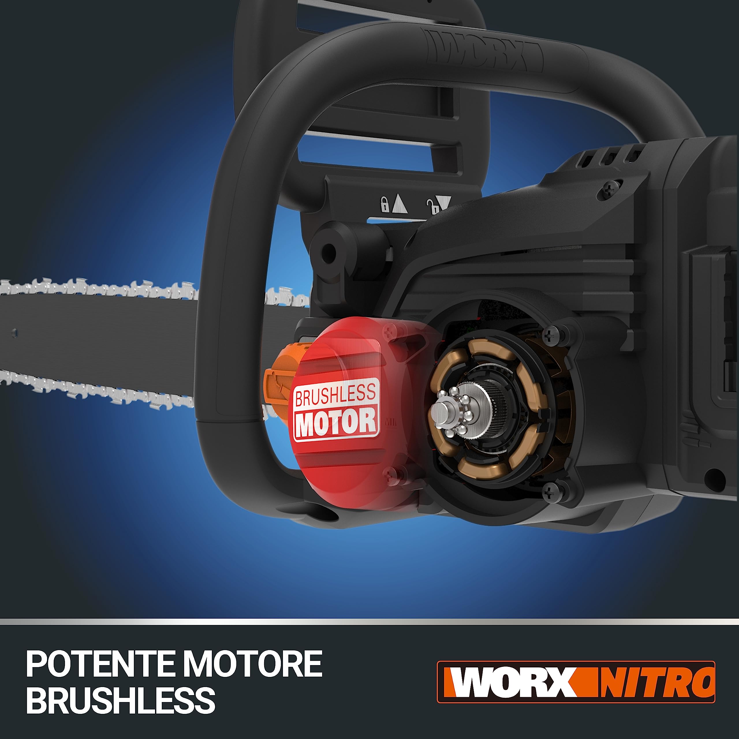 WORX WG385E.9 Motosega a Batteria 40V Solo Corpo Macchina
