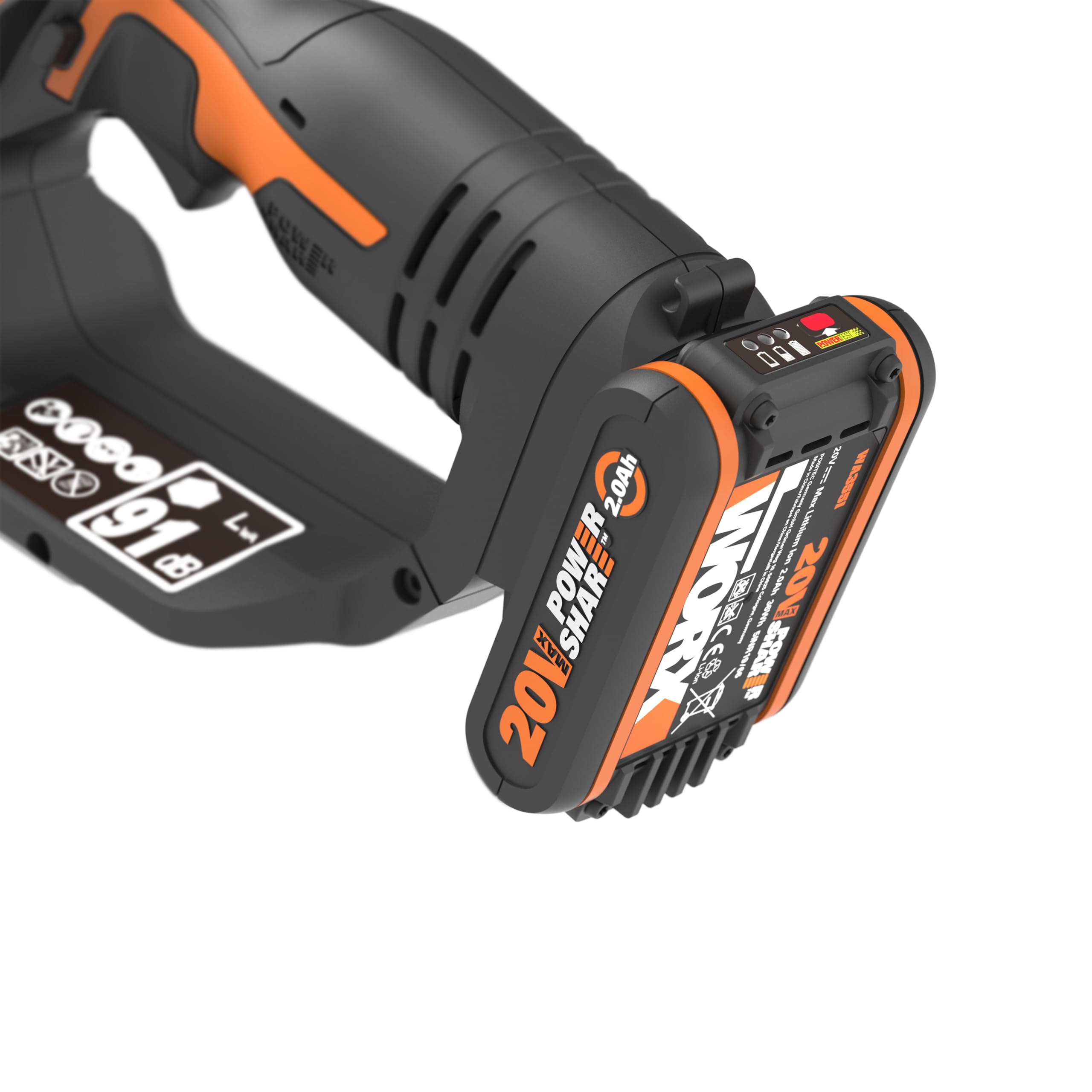 Worx WG324E potatore batteria 20V kit lama 12 cm
