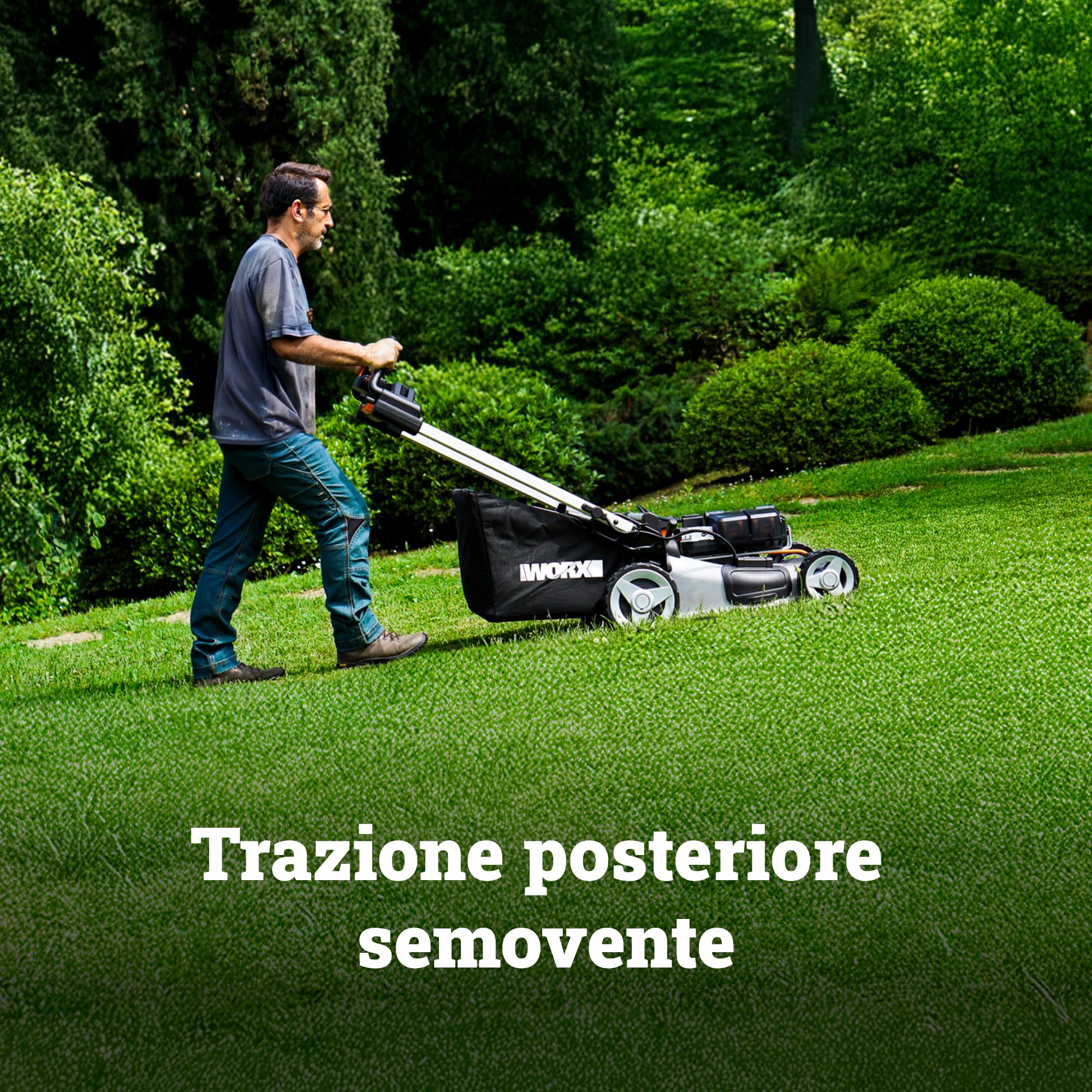 Worx WG761E rasaerba 80V taglio 51 cm prato grande