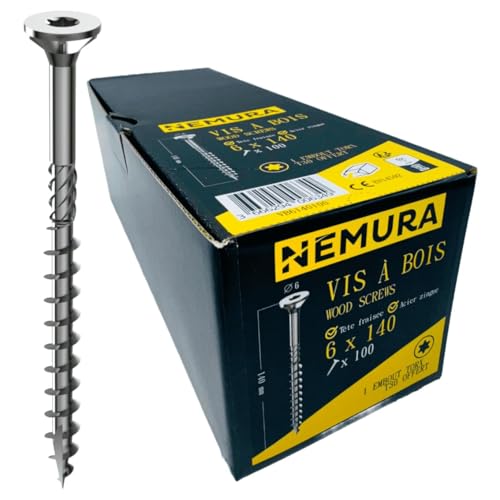 Nemura set 100 viti legno 6x140 mm Torx zincate