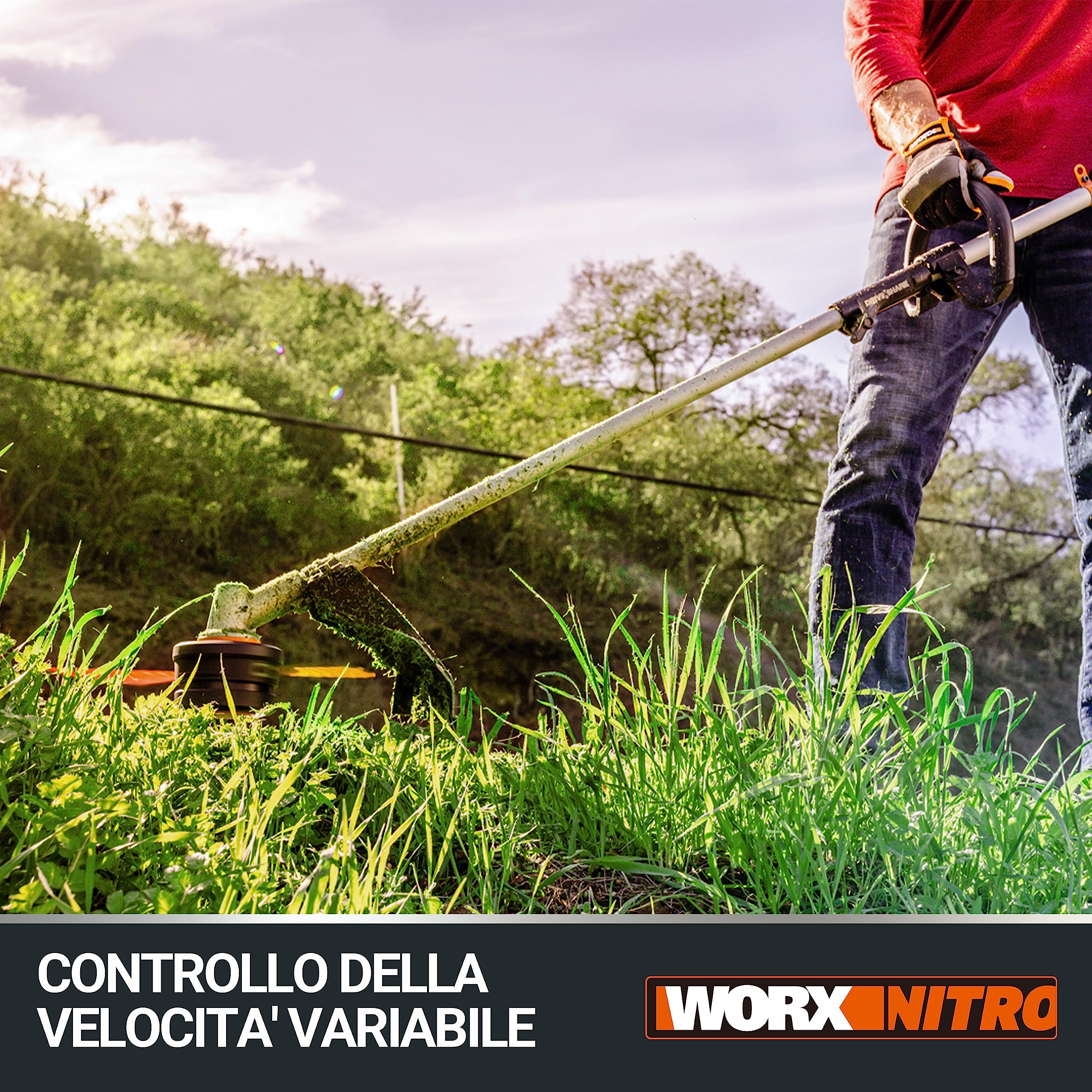 WORX WG186E.92 decespugliatore batteria 38 cm senza batteria