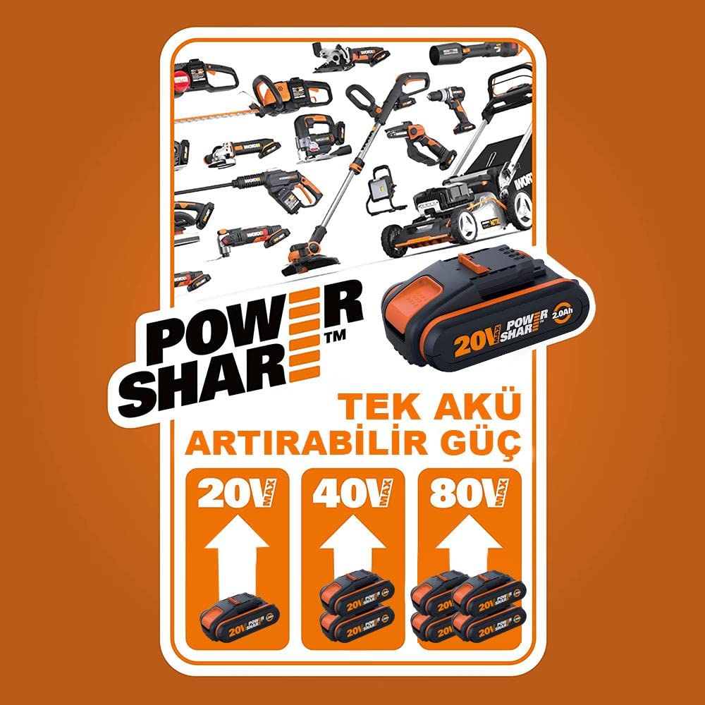 Worx WA3601 Kit Batteria 20V 2.0Ah + Caricabatterie