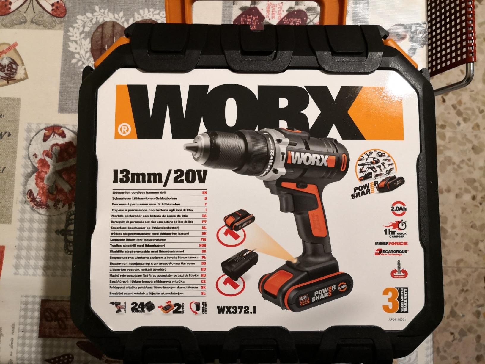 Worx WX372.1 trapano percussione 20V batteria 2,0 Ah