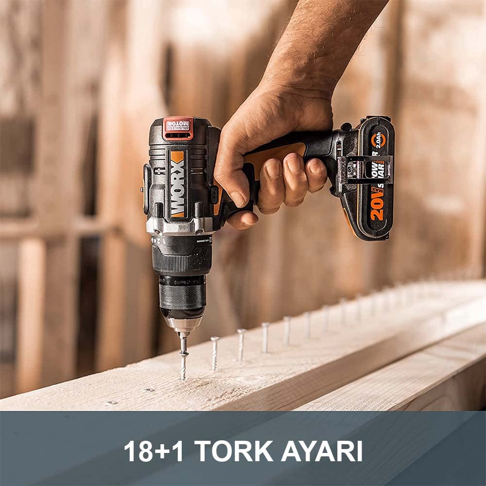 Worx WX175 trapano avvitatore 20V brushless 60 Nm