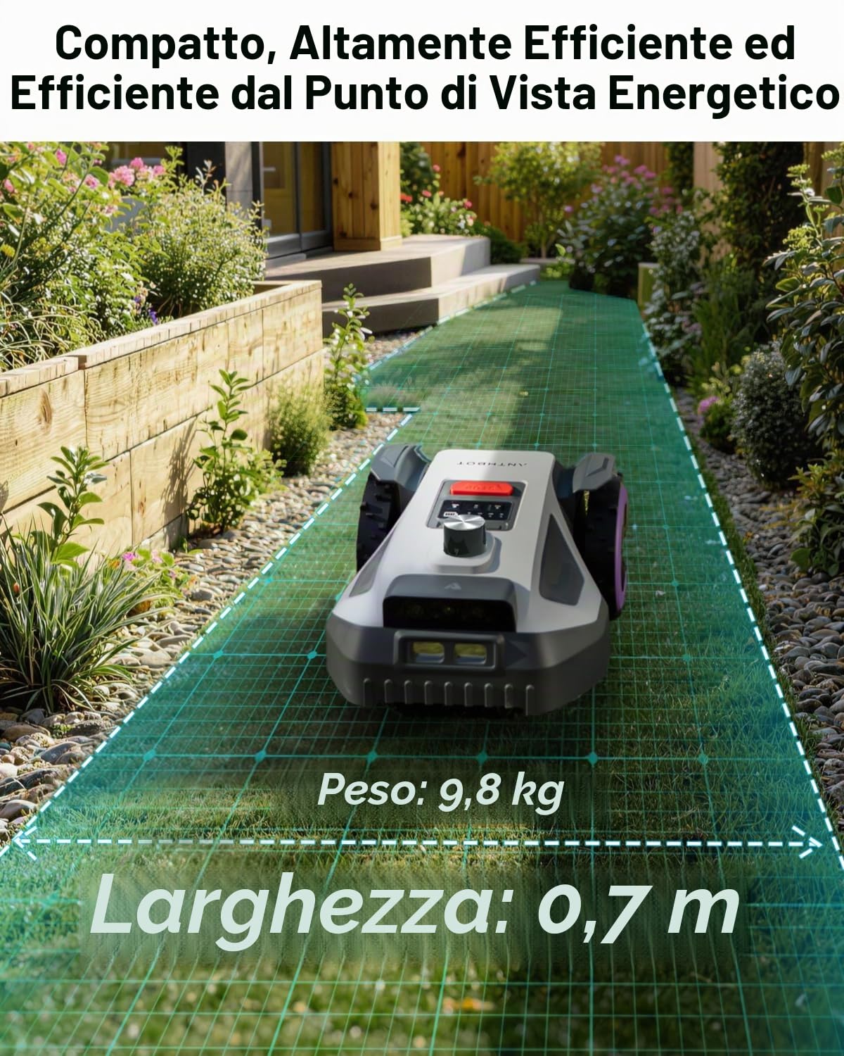 Anthbot M5 Robot Tagliaerba LiDAR 500 mq 20 cm 58 dB