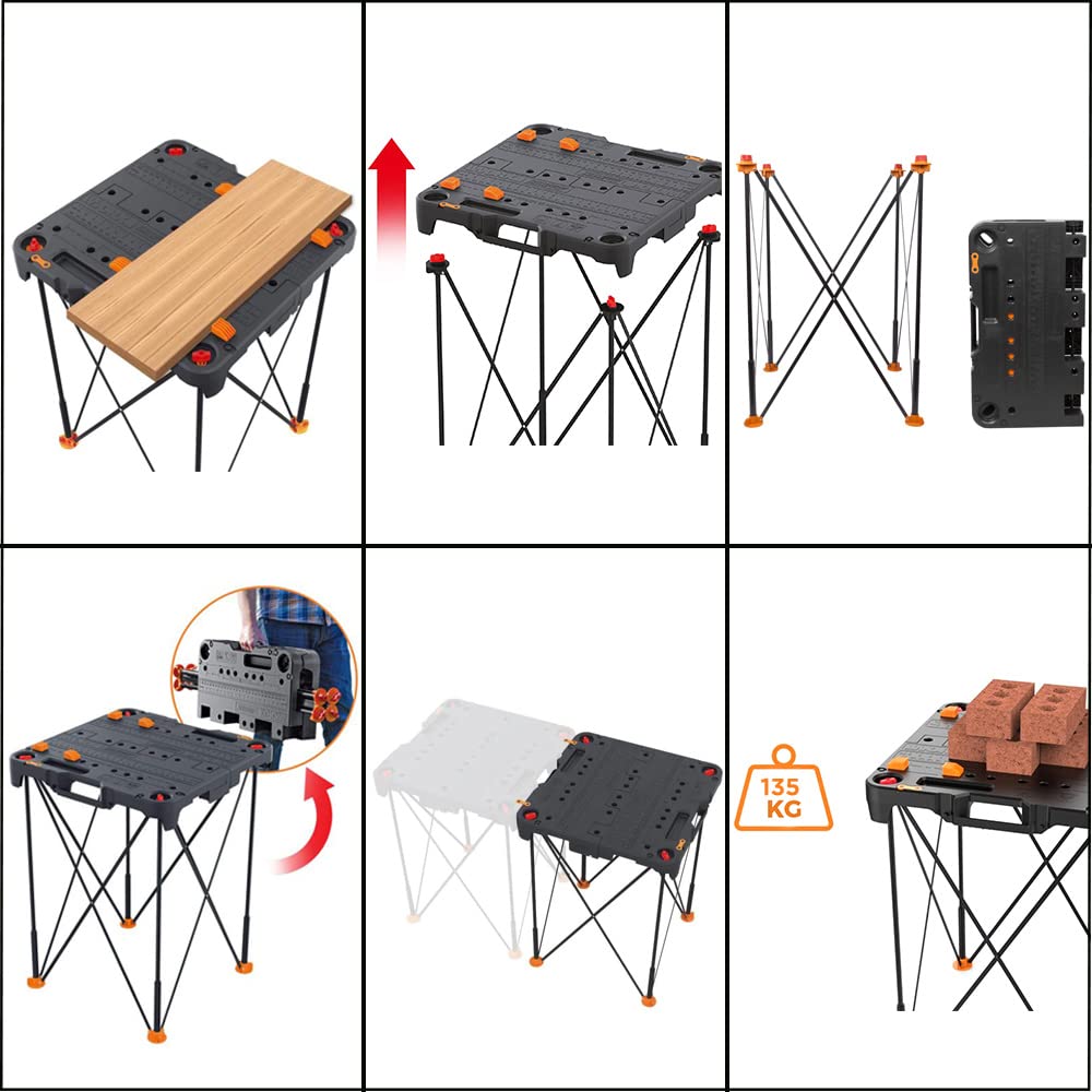 Worx WX066 Sidekick tavolo lavoro portatile 136kg nero