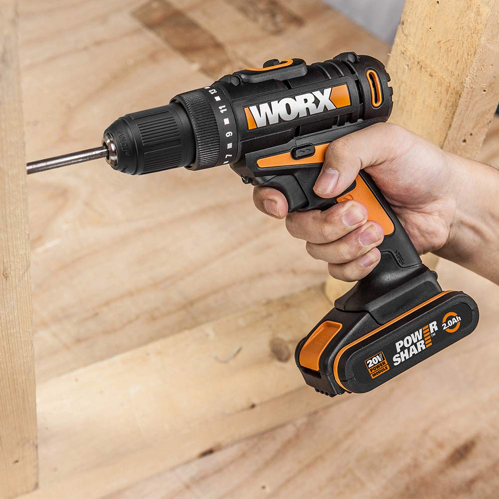WORX WX977 trapano 20V con lampada e 2 batterie