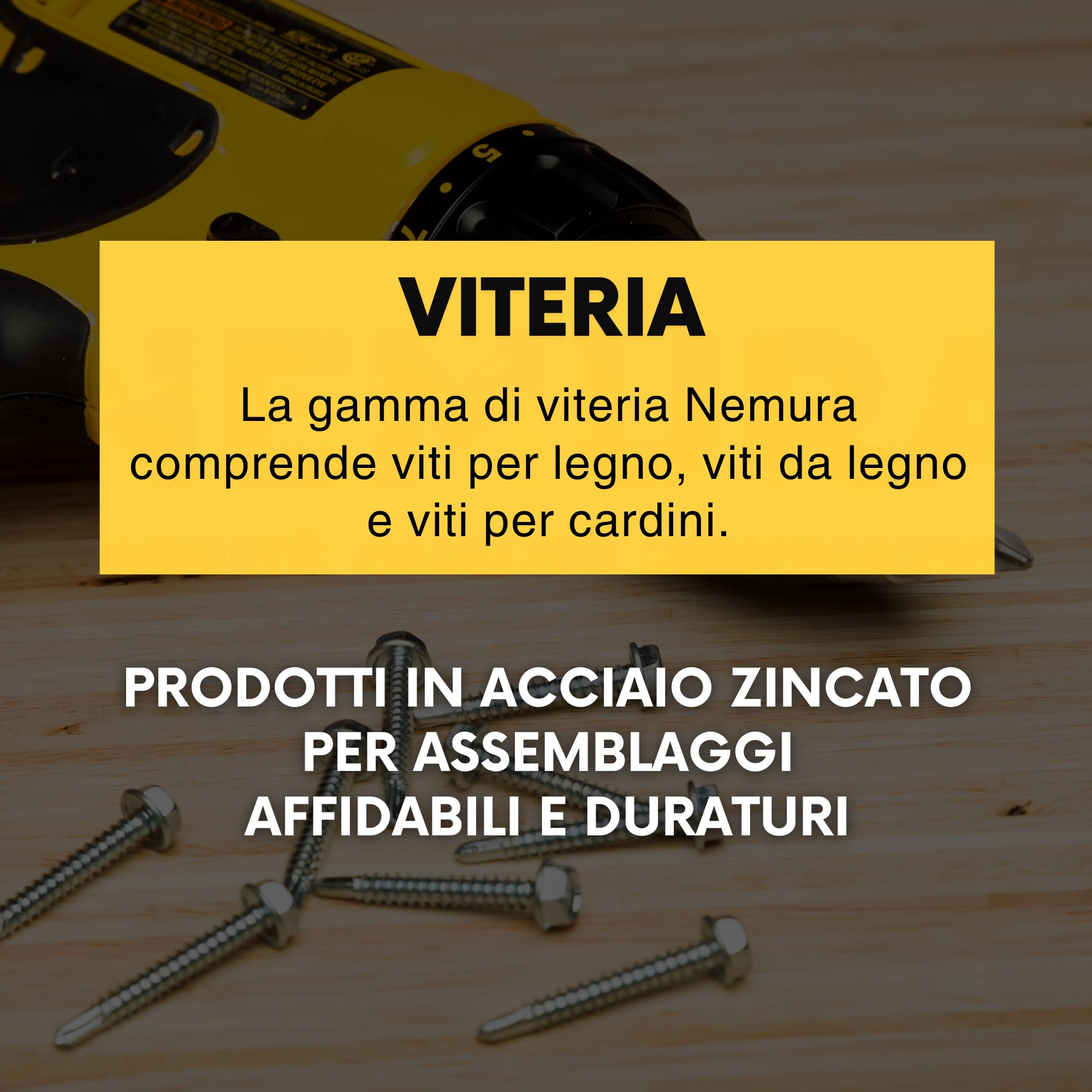 Nemura Viti Legno Torx 4x60mm Zincate 250 Pezzi