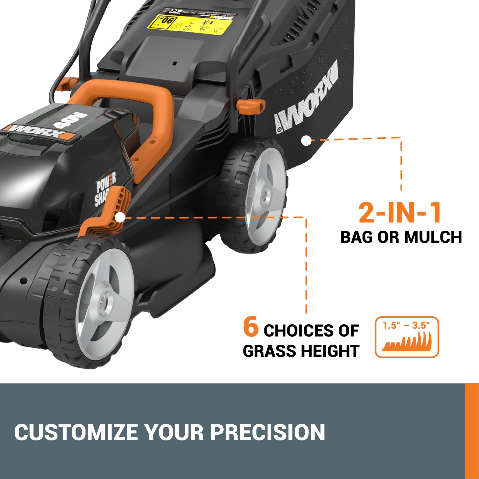 Worx WG779 tosaerba a batteria 40V 36cm 2 batterie