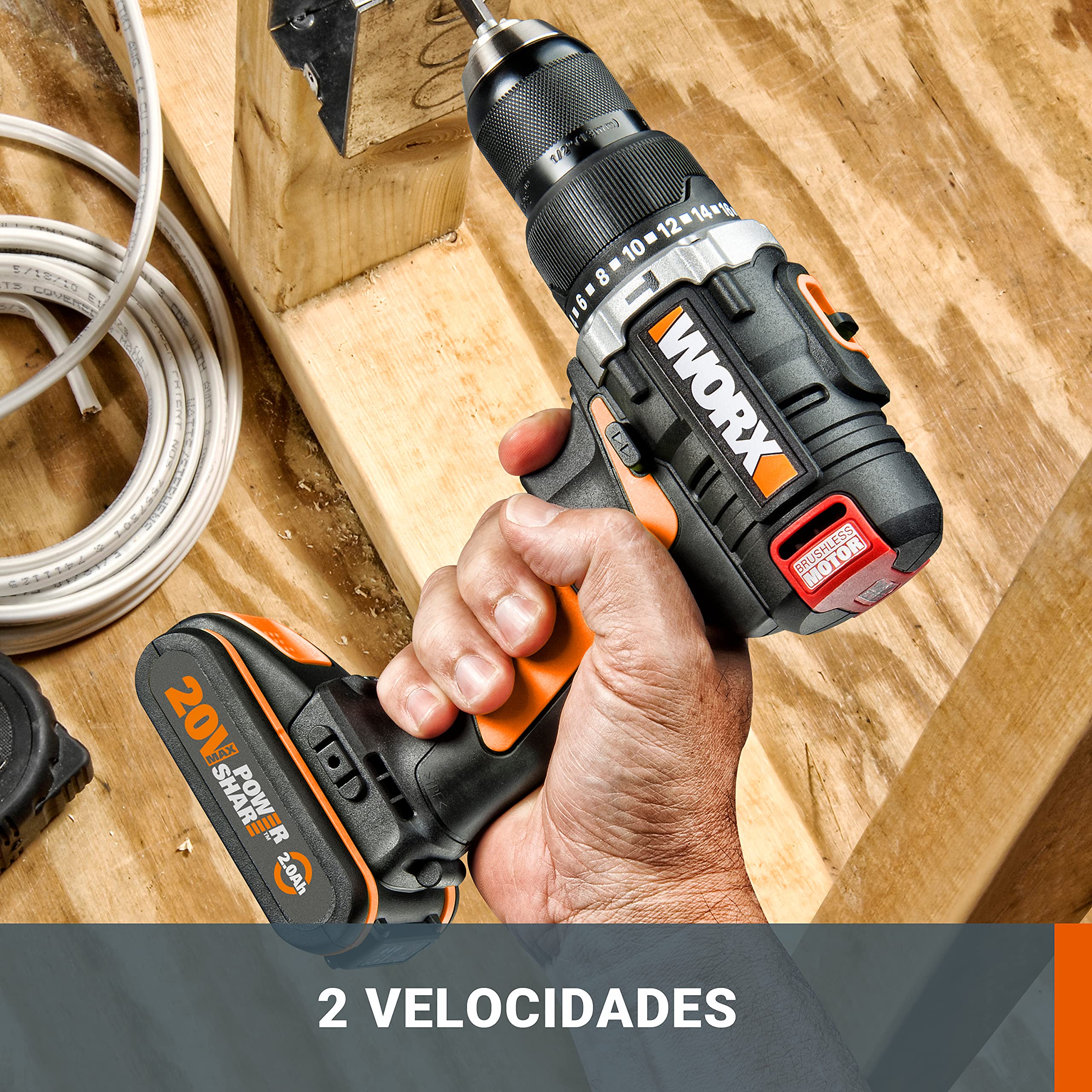 WORX WX373 Trapano Avvitatore Percussione 20V Brushless