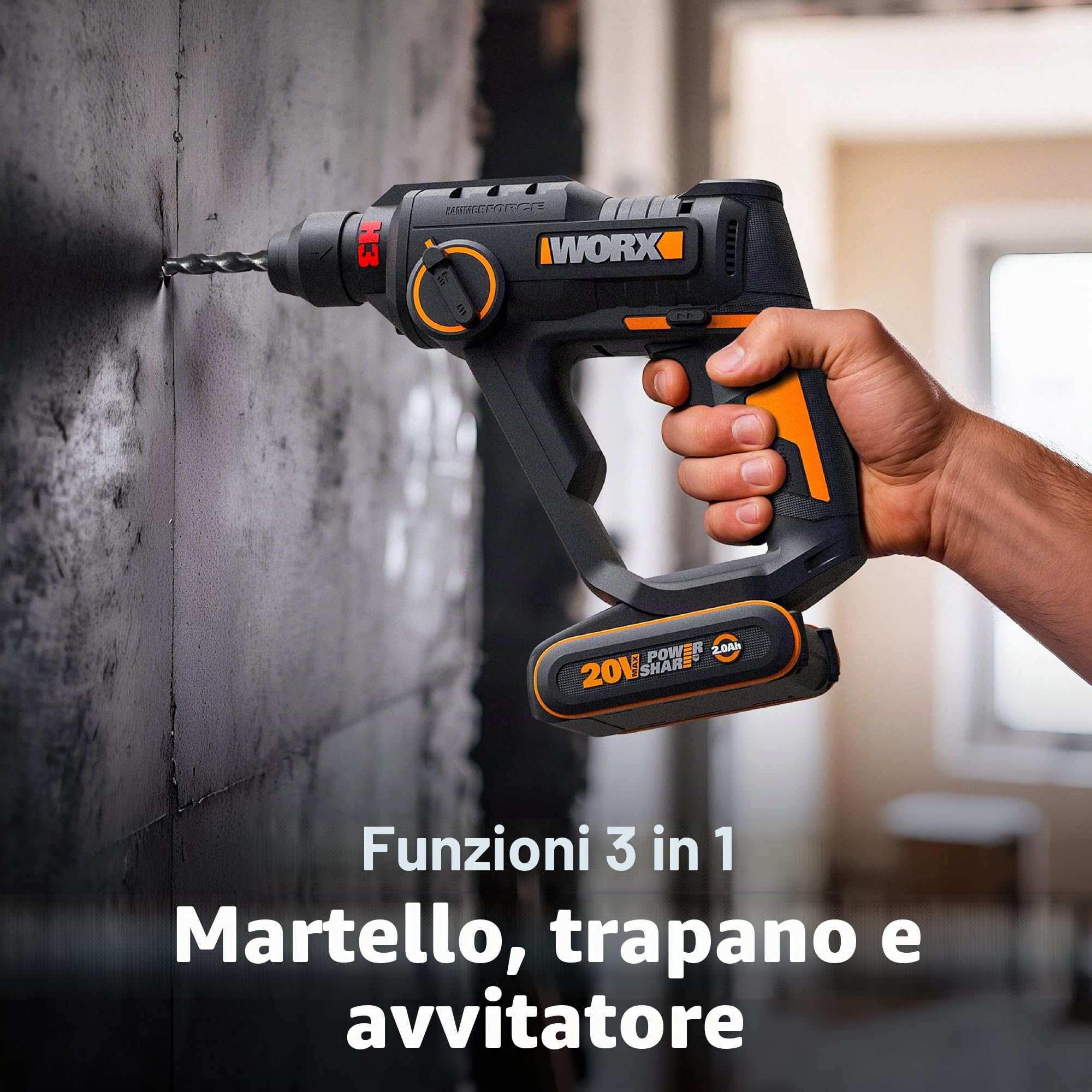 Worx WX391 Martello Perforatore 20V SDS Plus 13 mm