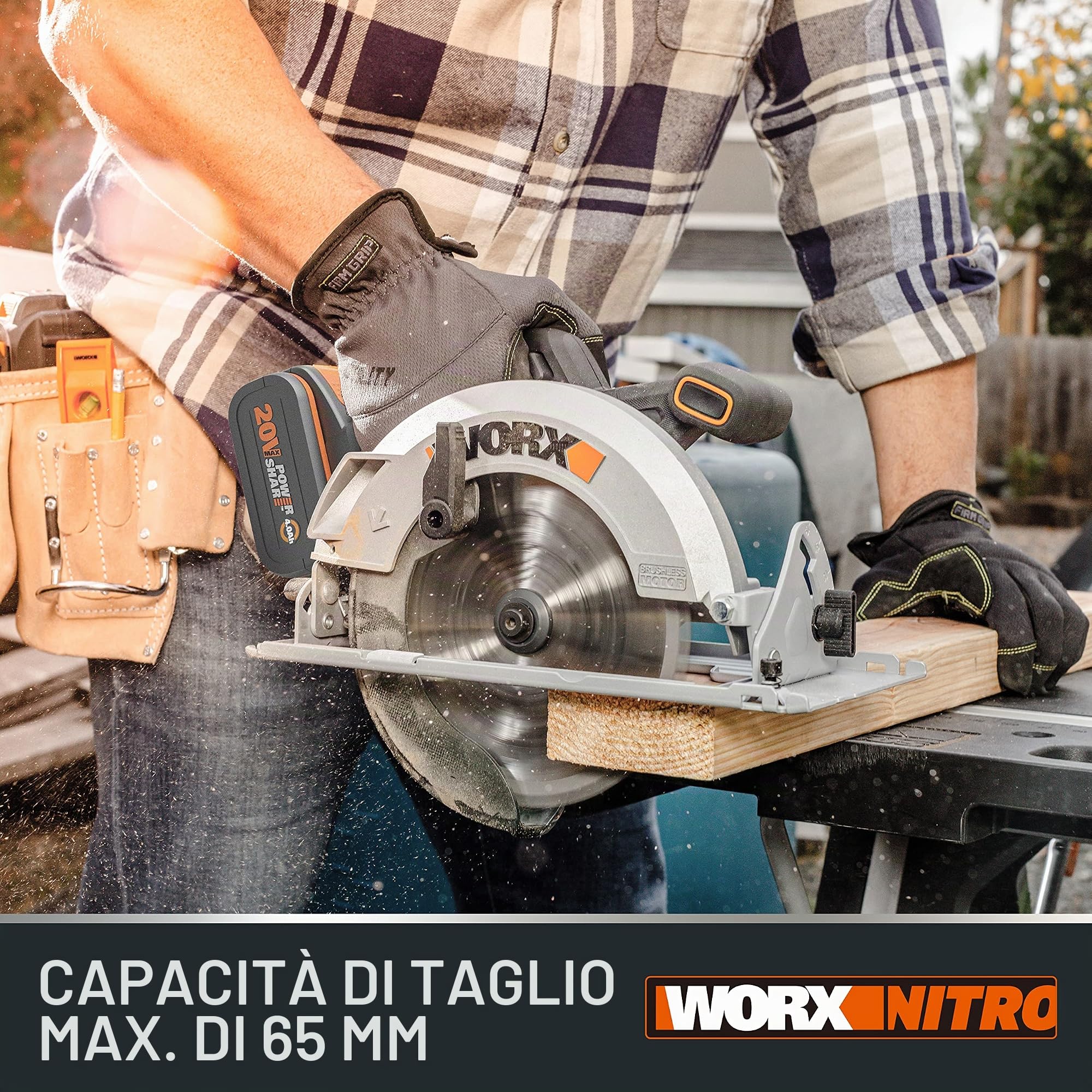 Worx WX520.9 sega circolare brushless 20V solo corpo