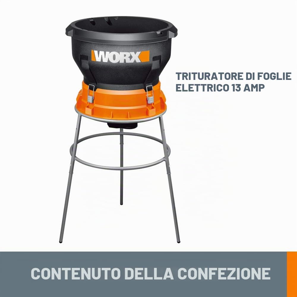 Worx WG430 triturafoglie elettrico 13A 53 l/min 11:1