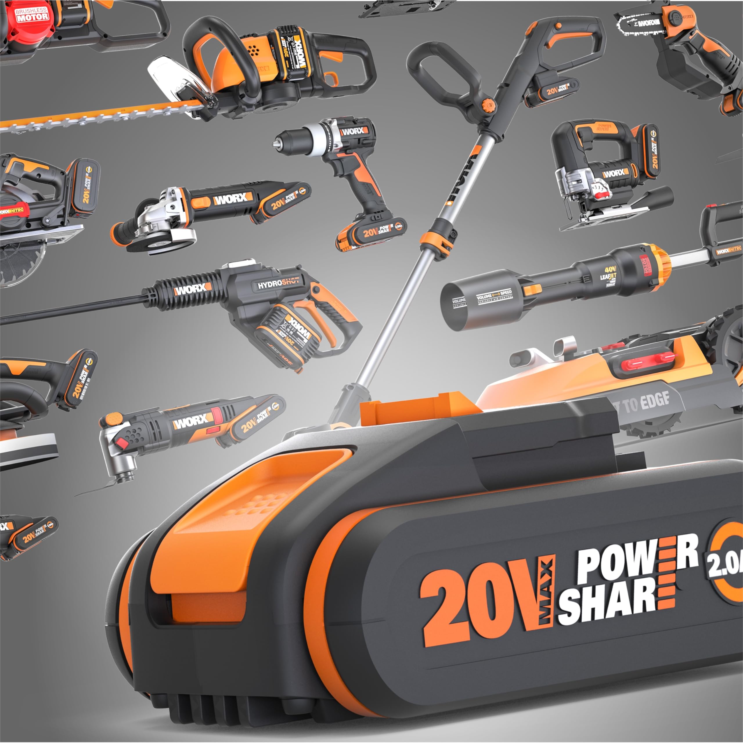 Worx WA3611 kit 2 batterie 20V 4Ah caricatore doppio