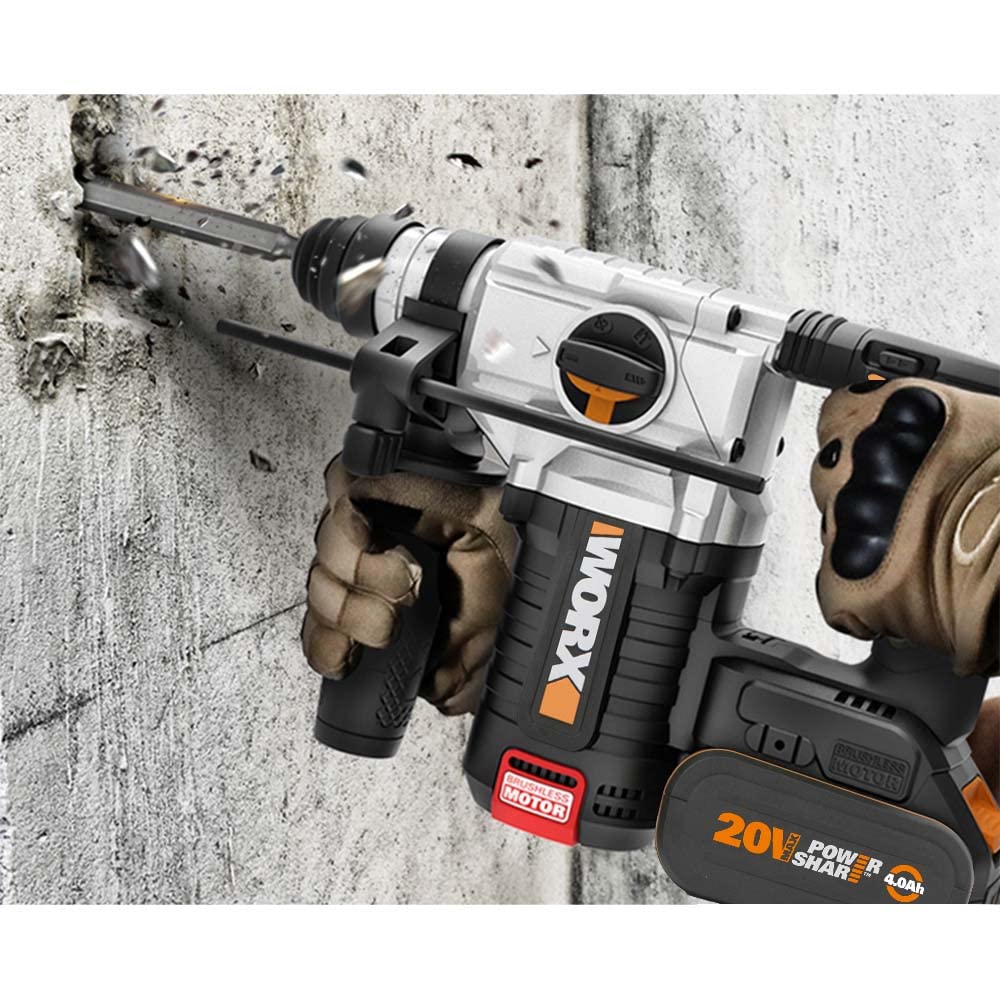 Worx WX380.9 Martello Perforatore 20V SDS-Plus Kit 2Batt