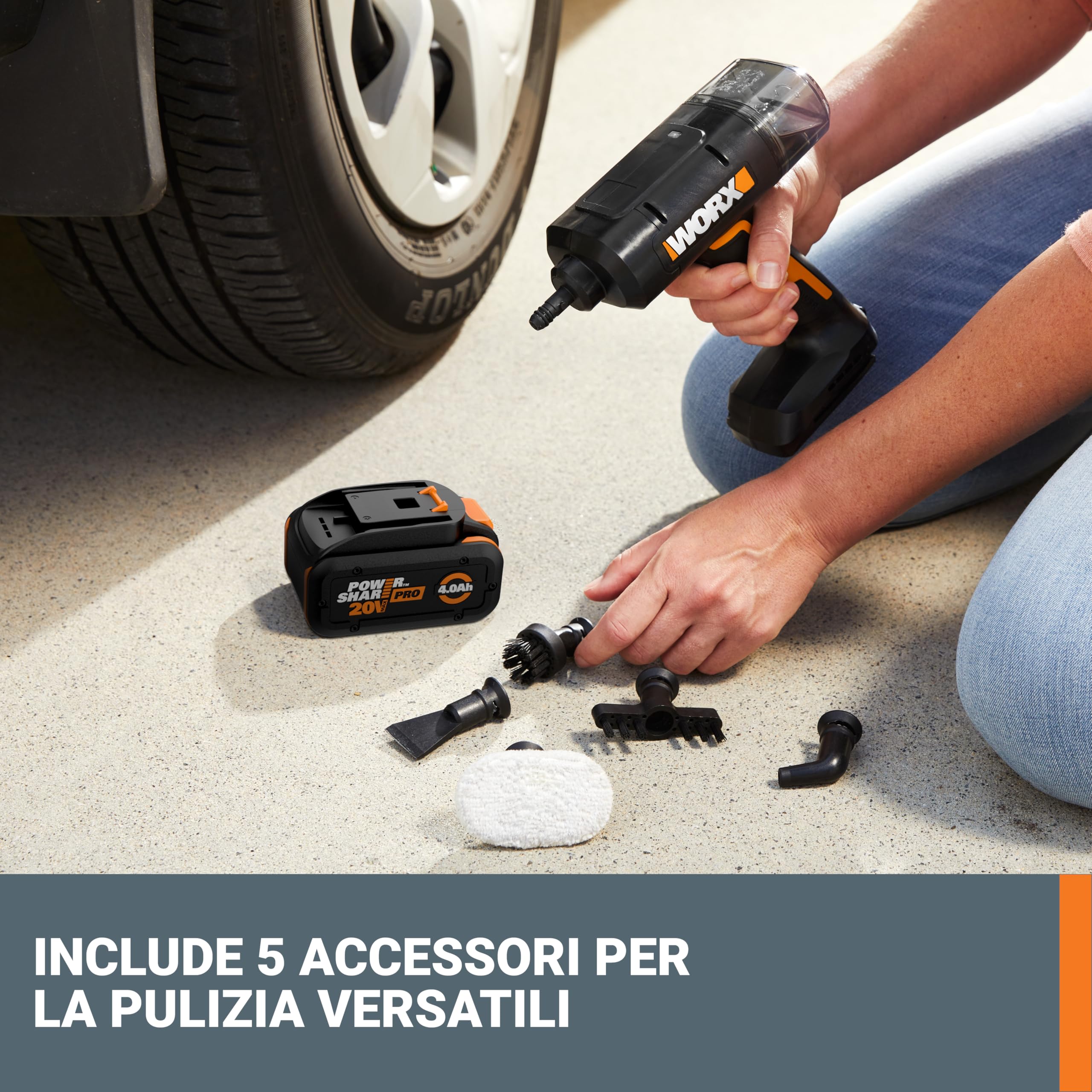 Worx WX770.9 pulitore a vapore 20V senza batteria