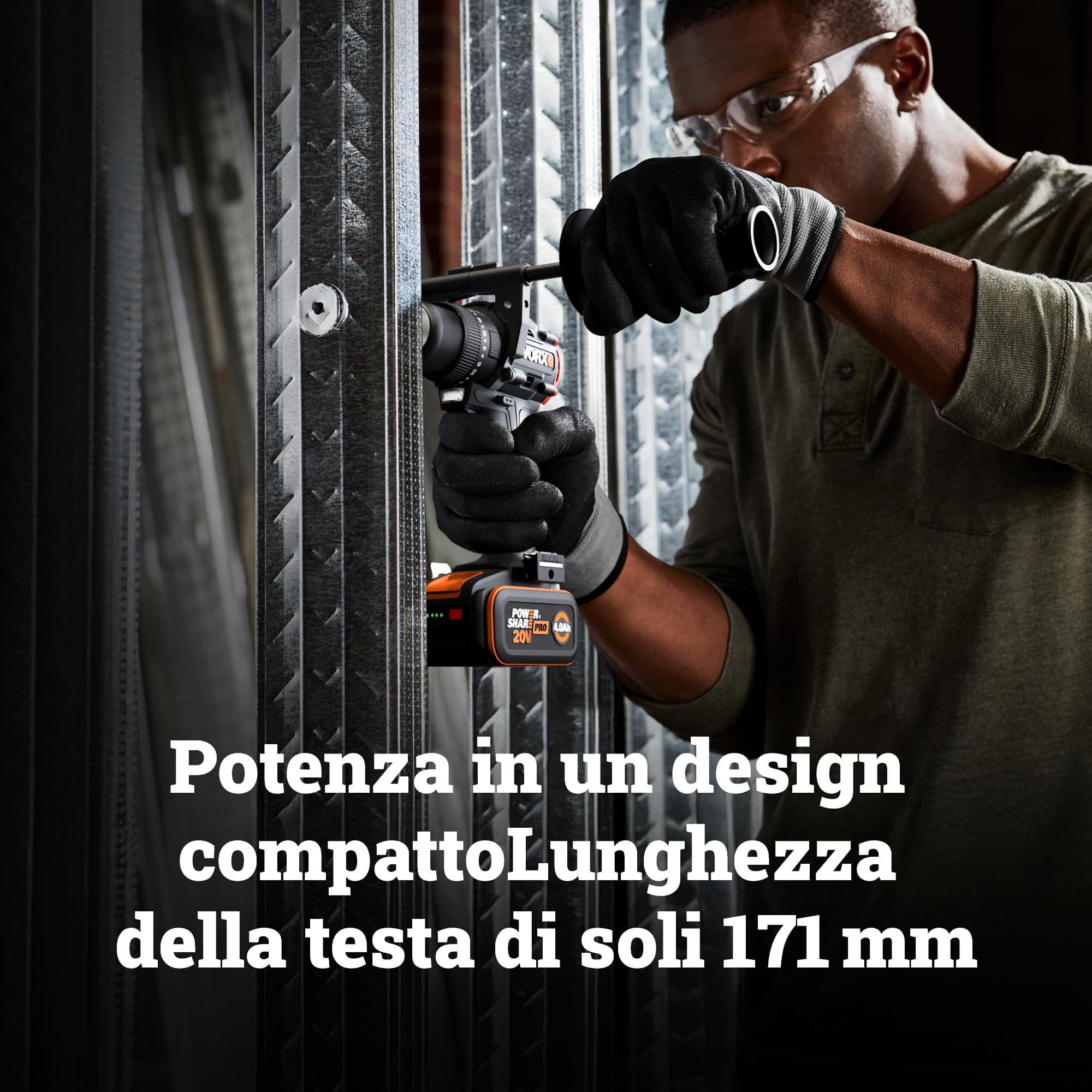 Worx WX356.9 trapano avvitatore percussione solo corpo 85 Nm